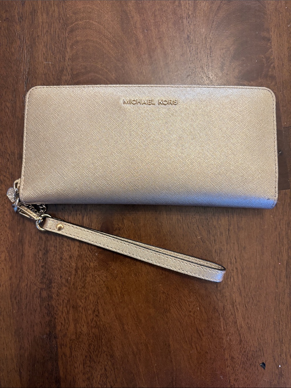 Michael Kors Metallic Gold Wristlet Clutch